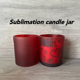 11oz Sublimation Frosted Glass Candle Jar Candle Holder Blank Water Bottle DIY Heat Transfer Candle jar 011