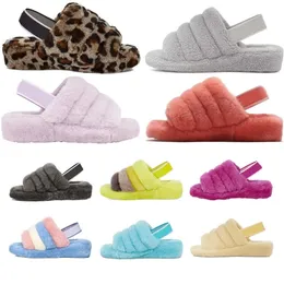 Australian Puffer Womens Wgg Australia Fluffy Slippers Slide Designer Slipper Furry Fluff Yeah Slides Pantoufles Fur Luxury Sandal Zoom