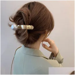 ヘアアクセサリーポニーテールホルダーフレンチハイグレードメタルパールヘアピンヘッドガール気質の背面ダックビークグラブクリップエレガントなシャーDHNFM