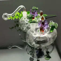 Glasrör rökare blåst vattenpipa tillverkar handblåsta bongs klassisk blomma säng glas konst