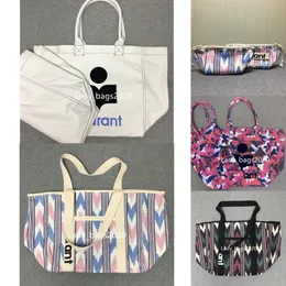 Mar-ang Bag Tuval Büyük Kapasite Çantaları Kozmetik Tasarımcı Baskılı Depolama Küçük Cüzdanlar Tote Omuz Alışveriş Çantası Pamuk Açık Fermuar Makyaj Çanta