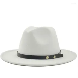 Berets Women Men Wool Jazz Hats Hats swobodny skórzany pasek poczuł czapkę biały różowy żółty panama trilby formalna czapka imprezowa
