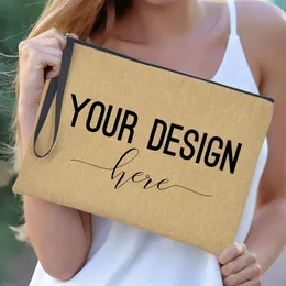 Fashion Customized Logo Zipper Large Cosmetic Makeup Bag Personalized Company Quote Bachelorette Bride Wedding Party Gift