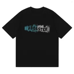 Magliette da uomo Colore LACIBLE Harajuku Soild Lettera Stampa Streetwear Casual Allentato Manica corta Tee Uomo Donna Abbigliamento Estate Top