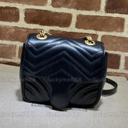 10a spegelkvalitetsdesigners Marmont Square Flap Bags Mini 18cm Womens Real Leather Cowhide quiltad handväska Luxurys Chevron Handväskor Crossbody Shoulder Chain Box Bag