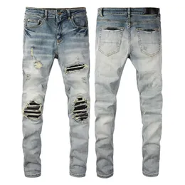 Schwarze Jeans, gestapelte Hosen, Herren-Jeans, Designer-Jeans, europäisch, Herren, Buchstabe, Stern, Stickerei, Patchwork, zerrissen, für Trend, Marke, Motorradhose, Herren, Röhrenjeans für Herren