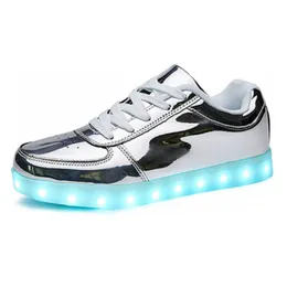 Boys Girls Sneakers Luminous Led Flashing Board Shoes USB Chargeable Waterproof Sports Shoes for Children Casual Kids Trainers