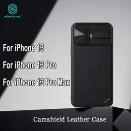 Messen for Iphone 13 Pro Max Case Nillkin Camshield Leather Slide Camera Shell Tpu+pc Back Cover for Iphone 13 13 Pro Lens Cases