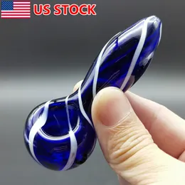 3 inch Smoking Pipe Bowl Hand Pipes Thick Glass Blue Hookah Bubbler COLLECTIBLE.