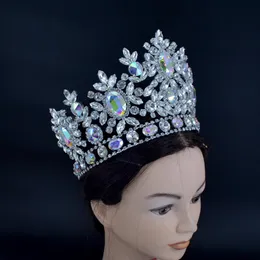 Pageant Crowns New Rhinestone Crystal Ab Silver Miss Beauty Queen Bridal Wedding Tiaras Princess Headress Fashion Hair Jewelry Cro2779