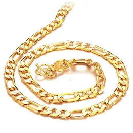 Echte Halskette aus massivem 24-karätigem Gelbgold, Panzerkette, Gliederkette 186R