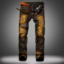 Men's Denim Designer Hole Vintage Jeans High Quality Ripped for Men Size 28-38 40 Autumn Winter HIP HOP Punk Streetwear 211009 L230726