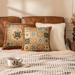 Poduszka pokrywa 45x45cm vintage małe ceglane płytki poduszka lekka luksusowa aksamitna sofa do domu sofa