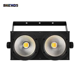 Shehds 2 olhos led 200 w 2 em 1 legal branco quente 6 em 1 rgbwa + uv cob par iluminação para dj disco festa casamento palco