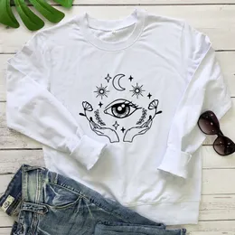 Women's Hoodies Aesthetic Witchy Eye Sweatshirt Celestial Women Long Sleeve Jumper Witch Magic Pullovers