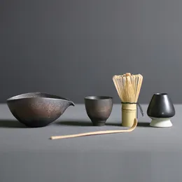 Teetassen 45 teile/satz Matcha Set Bambus Schneebesen Schaufel Keramik Schüssel Traditionelle Indoor Handgemachte Teezubereitung Werkzeuge Geburtstag Geschenkset 230726