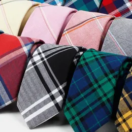 Dziełki 6 cm Corbatas Plaid Slim Szyja dla mężczyzn krawat wąskie krawat