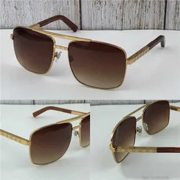 Modedesigner-Sonnenbrille für Herren, klassische Haltung, 0259, quadratischer Metallrahmen, beliebte Retro-Avantgarde-Sonnenbrille für den Außenbereich, UV-Schutz 400