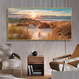 Målningar strand landskap duk målning inomhus dekorationer trä bridge väggkonst bilder för vardagsrum hem dekor havs solnedgång pri dhcik