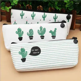 Tkanina Canvas Cactus Pencil Case Cute School Pen Nowator Artykuły biuro biurowe Kraje Bag Kawaii Zapasy