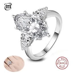 Anneaux de mariage 925 Sterling Silver 4ct Marquise 816mm Créé Diamant Fiançailles pour les Femmes Fine Jewelry Wholesale p230726