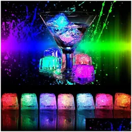 Novelbelysning LED Polychrome Flash Party Lights Glowing Ice Muber Blinking Flashing Decor Light Up Bar Club Wedding Drop Delivery DH1T9