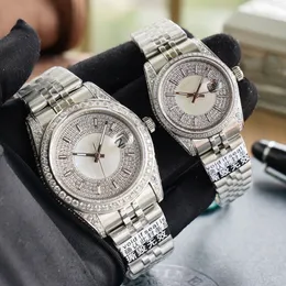 Diamond Watch Paar Uhr 41 mm 32 mm Automatische mechanische Movemet Designer Hochqualitätsliebhaber Uhren Gummi -Edelstahlarmband Armbandwatch Montre de Luxe