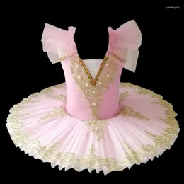 Stage Wear Girls Ballet Tutu Blue Platter Pancake Ballerina Party Dress Child Kids Dance Costume Performance Costumes