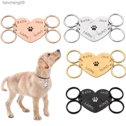 4Pcs Cat Dog ID Tags Customized Free Engraving with Name Personalized Dog Collar Pet Name Plate Necklace Collar Puppy Accessory L230620