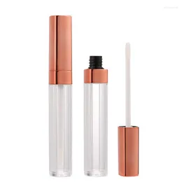 Aufbewahrungsflaschen, quadratisch, transparent, für kosmetische Lipgloss-Röhren, Verpackungsflasche, Roségold-Deckel, 6 ml, leerer nachfüllbarer Kunststoffbehälter, 30 Stück