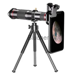 Telescópios 48x super telefoto zoom lente do telefone móvel poderoso monocular metal telescópio móvel hd telefoto lente com tripé para acampar x0727