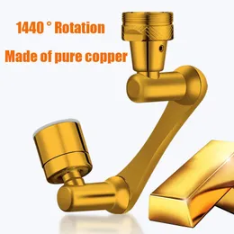 Bathroom Sink Faucets Copper 1440° Universal Rotation Faucet Sprayer Head For Aerator Bubbler Nozzle Kitchen Tap Washbasin Robot Arm 230726