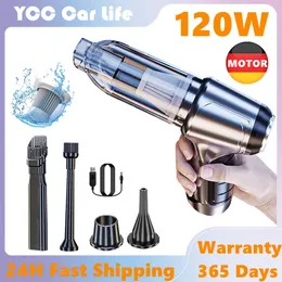 Vacuums 120W Wireless Car Vacuum Cleaner German Brushless Motor Cordless Handheld Mini 2 In 1 Air Blower Duster Blowing Gun For Car Home 230727