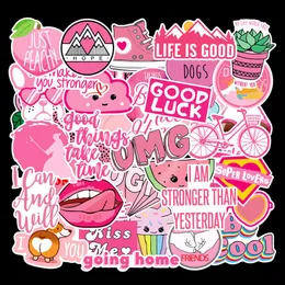 40st Pink Girl's Heart Waterproof PVC borttagbara klistermärken Laptop skateboard gitarrbagage fodral bil motorcykel cykel graff274n