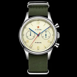T-Shirts Red Star 40mm Seagull 1963 Chronograph Mechanical Men's Wristwatch with Gooseneck Pilot St1901 Air Force Aviation Sapphire Watch