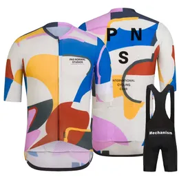 Cykeltröja sätter PAS Normal Studios Men's Racing Cycling Suits Tops Triathlon Go Bike Wear Jersey Ropa Ciclismo PNS Cycling Clothing Set 230727