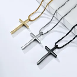 Fashion Stainless Steel Cross Pendants Necklace Jewelry Men Women Sweater Chain