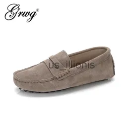 Klänningskor grwg skor kvinnor äkta läder våren platt skor avslappnade loafers glid på kvinnors lägenheter skor moccasins lady körskor J230727