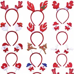 Tiaras para decoração de Natal para crianças Adt Orelhas de veado Ofertas para festas Papai Noel Xmas Faixa de cabelo Fecho para cabeça Presente Jk1910 Drop Delivery Home G Dhlh5