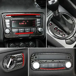 Audi TT 2008-2014 Car Interior Accessariesカーボンファイバーステッカーギアシフトヘッドライトスイッチパネルカーステッカーとデカール2832