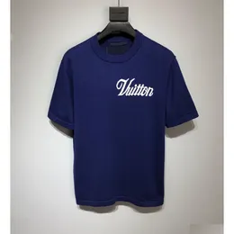 Mäns plus Tees Polos 2022 Herr och kvinnors T-shirt Skärning Skrivning Kort ärm Tidig vår Double Strand Fine Cotton Tyg Di DHLG6