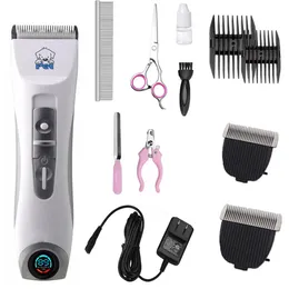 MOPS Professional CP9600 Pet Electric Shaver LCDディスプレイ猫犬のトリマーグルーミングヘアカットHine rechargeable Dog Clipper