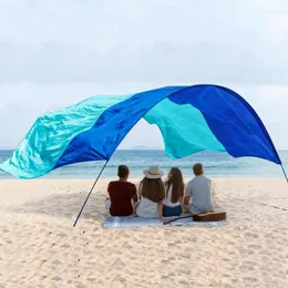 Tält och skydd Familjen Beach Sun Shade Canopy Tält 3x5m Bärbart vindtät skydd för picknick Fiske Backyard Camping