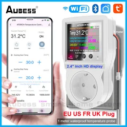 Smart Power Wtyczki Tuya Wi -Fi/Bluetooth Power Monitor Gniazdo UE/US/AU/UK/FR Plug Miernik energii wylotowy zasilanie Cyfrowa moc Watt Wattmeter HKD230727