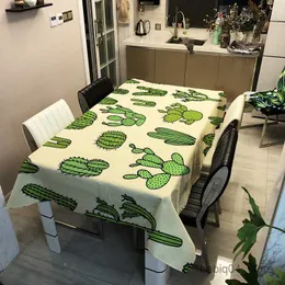 Table Cloth Cactus Digital Printing Tablecloth Waterproof Oil-proof and Heat-proof Fashion Design Table Mat Home De Table Tapete R230727
