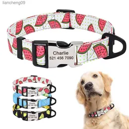 Collare per cani personalizzato personalizzato Collare per cani con etichetta identificativa per cani stampati in nylon Collare per cuccioli con incisione Guinzaglio per cani di piccola taglia L230620