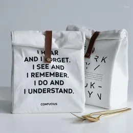Modern creative lunch box bag guarantee simple letter lunch bag picnic fresh and cute cloth LB612061215l