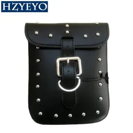 HZYEYO Black Prince's Car Motorcycle Cruiser Side Box Tool Bag Imitação de couroSaddle Bags Tail Bags One Piece D812258K