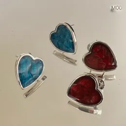 NOVITÀ Semplice e classico oro argento a forma di cuore amore orecchini a bottone orecchini designer per gli amanti donna uomo coppia moda orecchino gioielli regalo con scatola CGUE6 --28