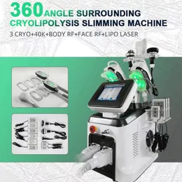 High technology 360 angle surrounding cryolipolysis slimming machine Cryo+lipo laser+40k cavitation+RF double chin removal Fat freezing Salon use machine